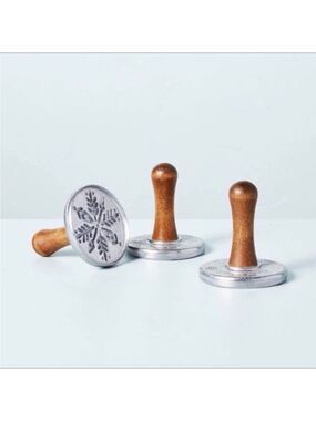 3pc Winter Snowflake Metal & Wood Cookie Stamp Set - Hearth & Hand with Magnolia
